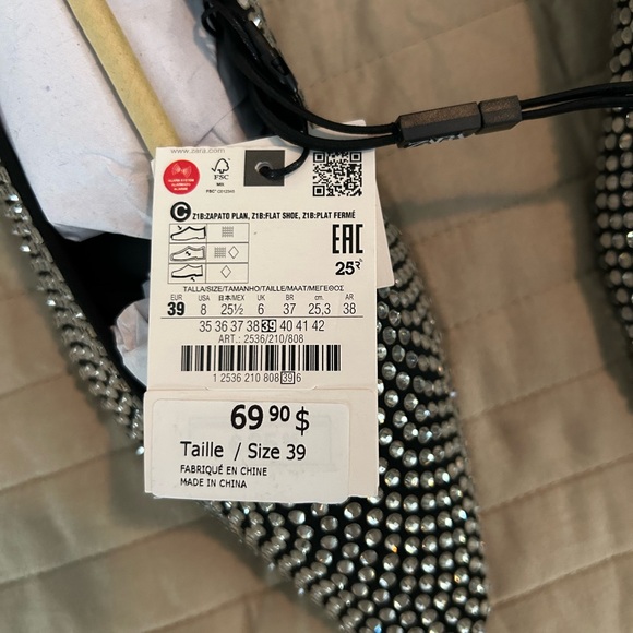 Zara Black Shoes with Crystal Accents - Picture 7 of 8